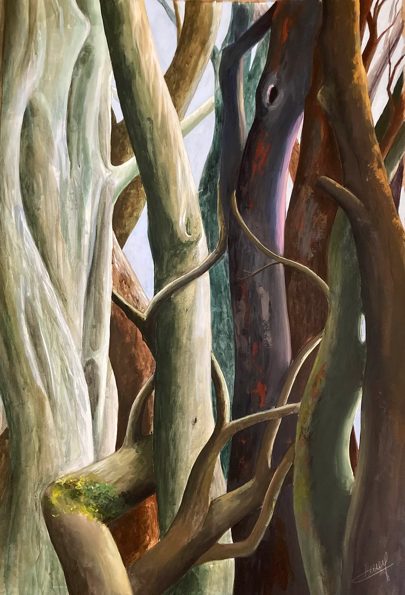 "Arbres" - acrylique sur papier - 2022- 80 x 120 cm - © Gayanée Béreyziat