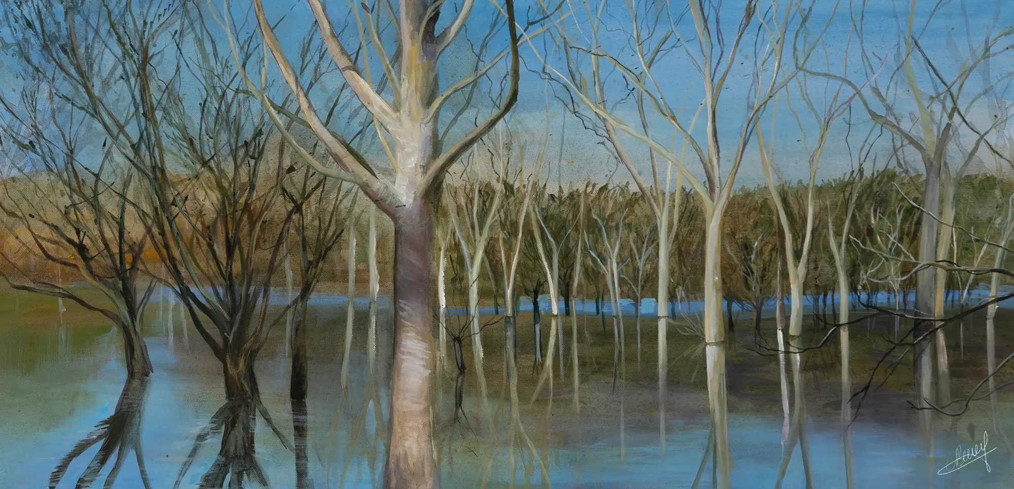 "La Maine" - acrylique sur toile - 2025, 100 x 50 cm - © Gayanée Béreyziat
