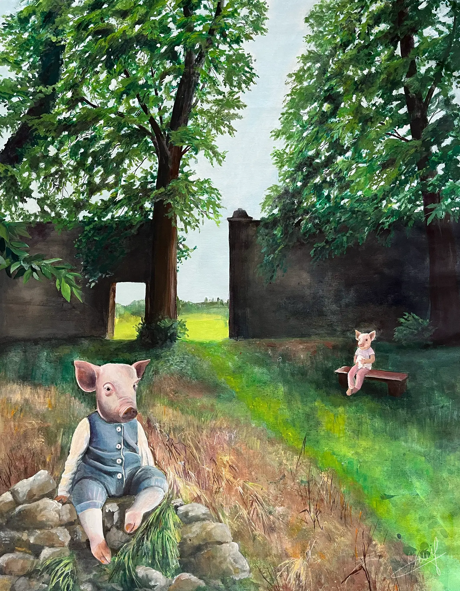 "Les enfants" - acrylique sur toile - 2024, 88 x 122 cm - © Gayanée Béreyziat