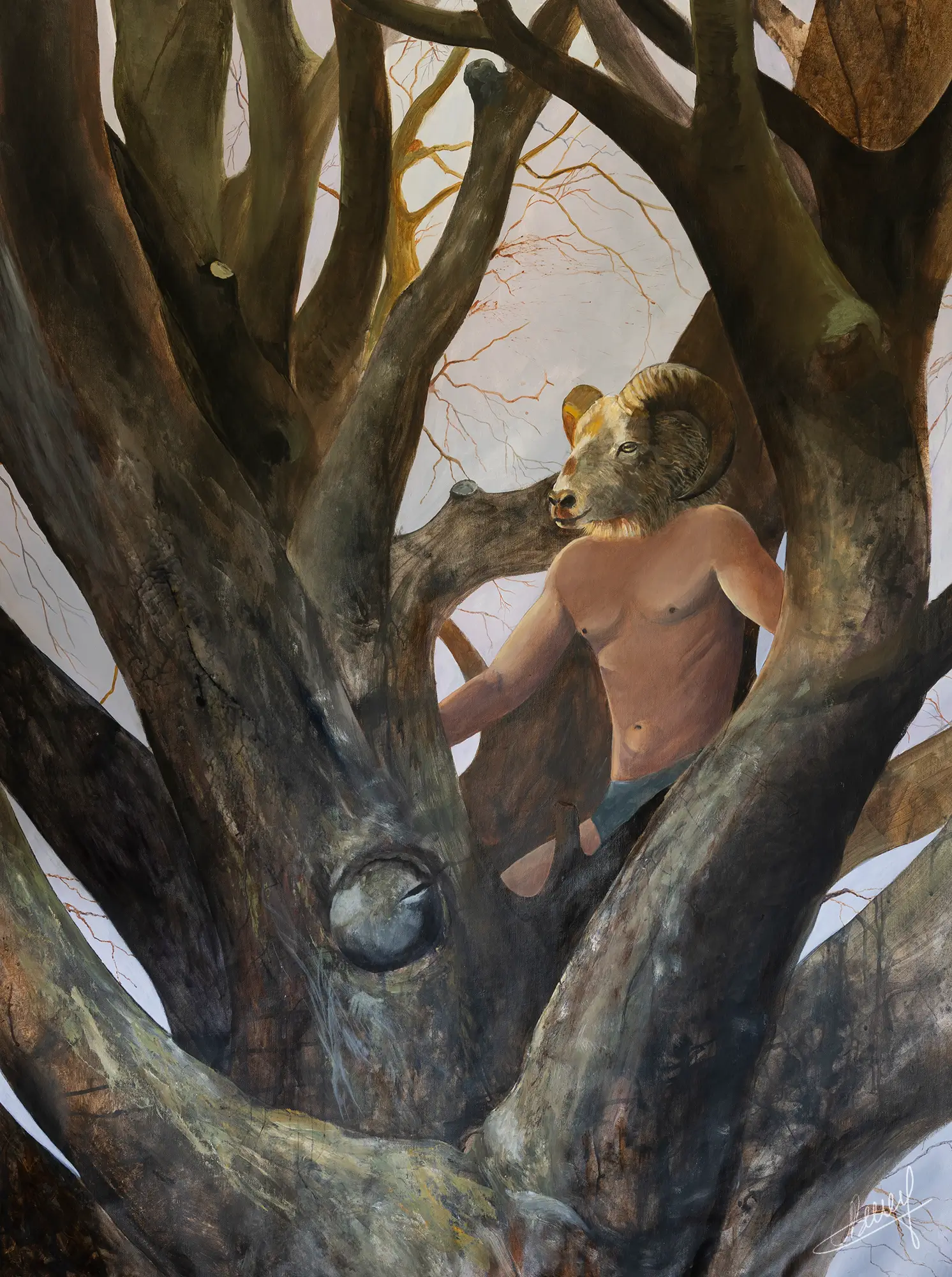 "Le Faune" - acrylique sur toile - 2022, 90 x 124 cm - © Gayanée Béreyziat