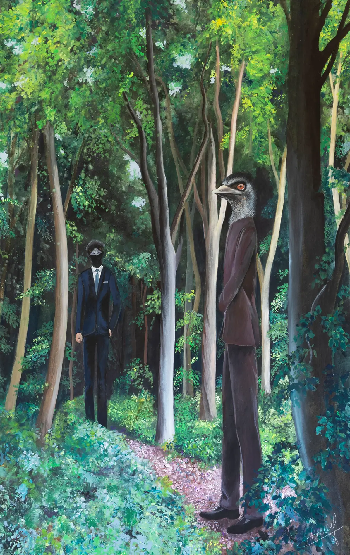 "Les gardiens" - acrylique sur toile - 2023, 70 x 114 cm - © Gayanée Béreyziat
